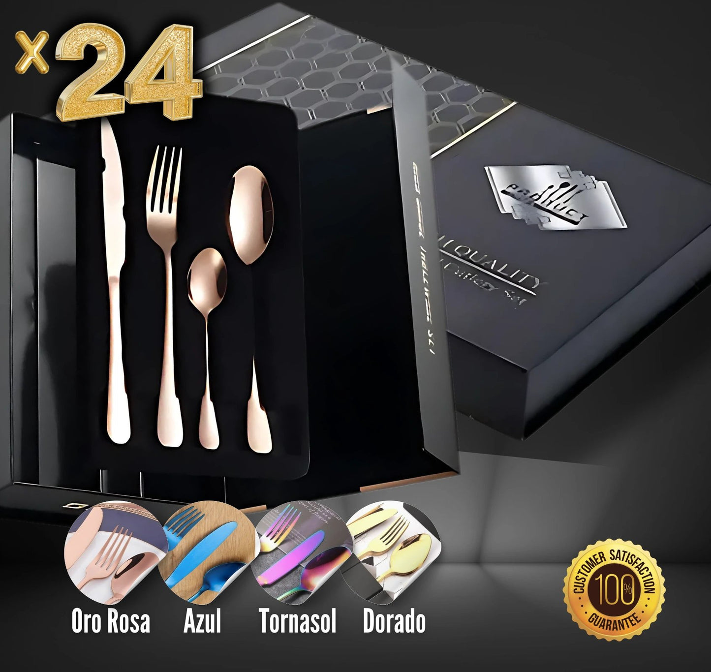 Cubiertos de Lujo Set x24 (Acero Inoxidable)